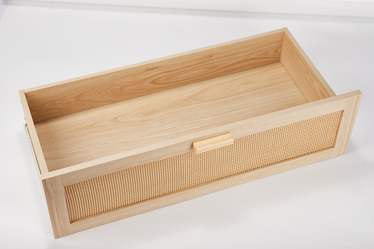 Rattan Dresser, Rattan Chest of Drawers, Closet Storage Oak Drawer Chest for Bedroom, 2 to 6 Rattan Drawers, Rattan Dresser for Bedroom