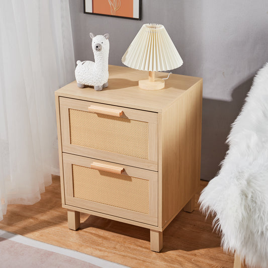 Rattan Dresser, Rattan Chest of Drawers, Closet Storage Oak Drawer Chest for Bedroom, 2 to 6 Rattan Drawers, Rattan Dresser for Bedroom