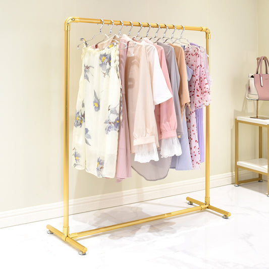 SD Gold Clothing Rack, Rolling Clothes Rack, Boutique Clothing Rack, Clothes Rack Heavy Duty with Wheels (Gold)