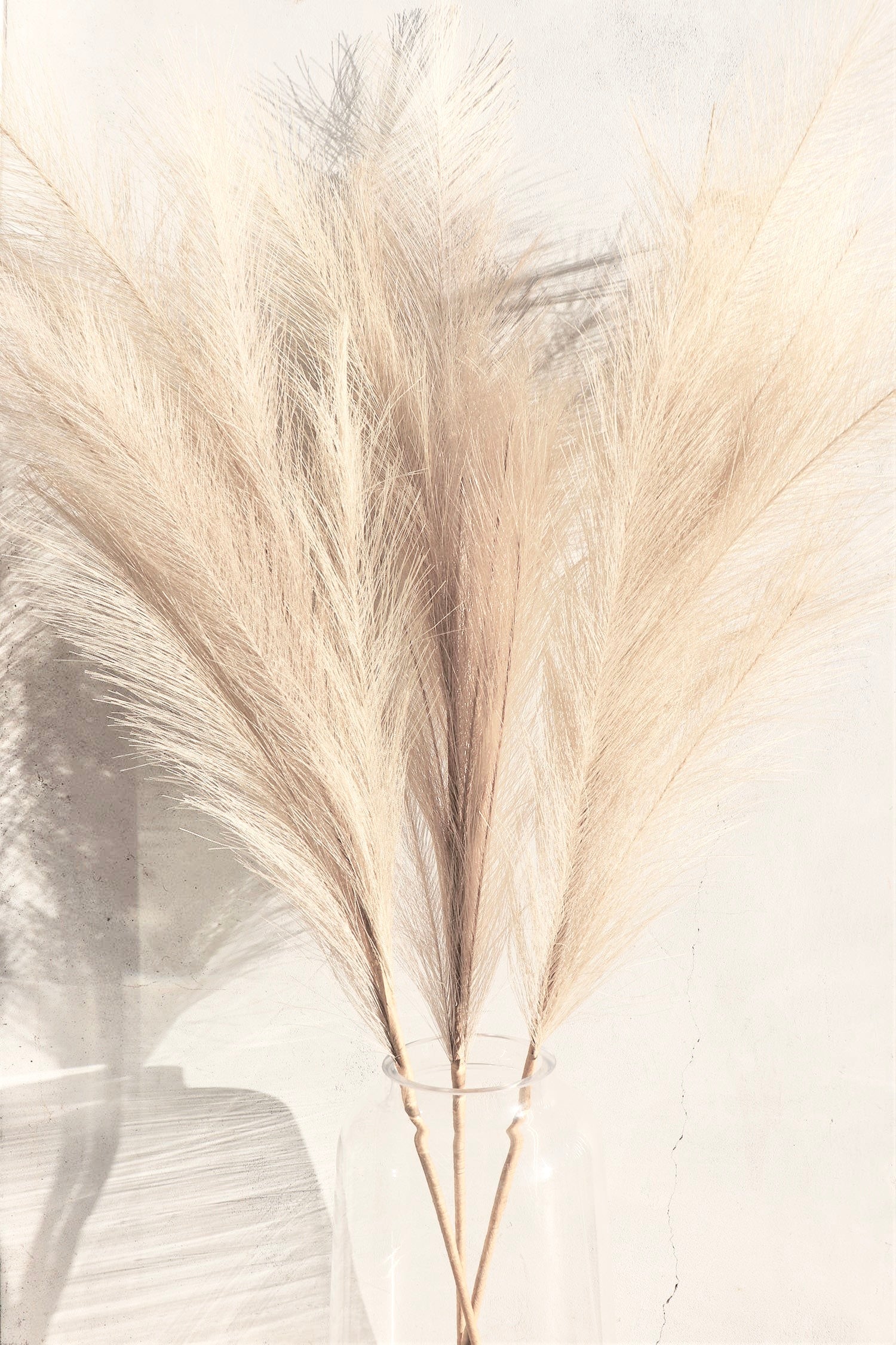 Large Cream Faux Pampas Grass - Individual