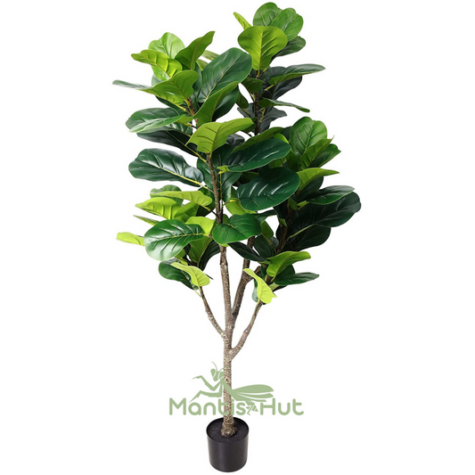 5 Feet Fiddle Leaf Fig Tree, Artificial Fiddle Leaf Fig Tree, Decorative Faux Fiddle Leaves Fake Ficus Tree in Pot, Fake Fig Tree