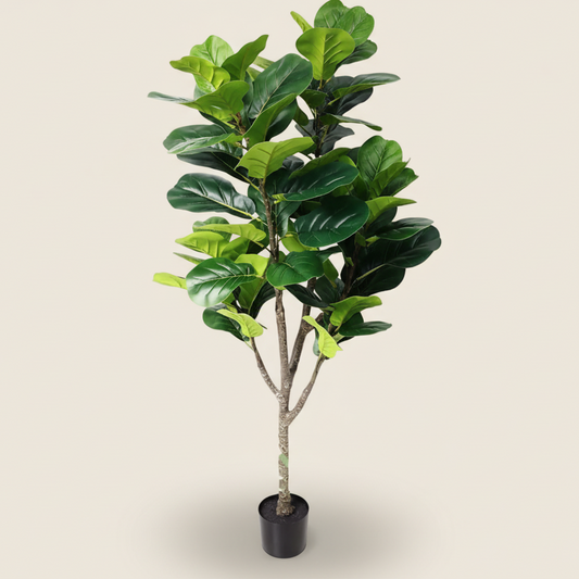 5 Feet Fiddle Leaf Fig Tree, Artificial Fiddle Leaf Fig Tree, Decorative Faux Fiddle Leaves Fake Ficus Tree in Pot, Fake Fig Tree