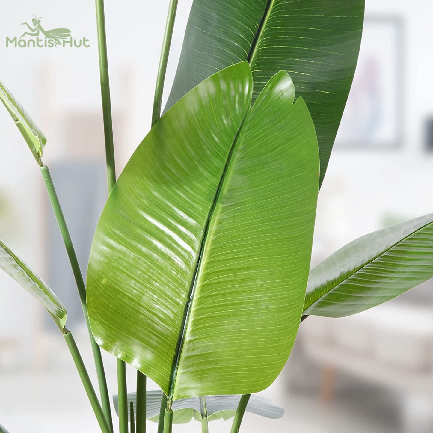 5 feet Bird of Paradise Artificial Plant, Tall Fake Tropical Palm Tree Potted, Realistic Faux Silk Plants for Home Office Outdoor Decor