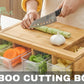 Bamboo Cutting Board with Containers, Lids, Graters, Carving Board with Trays for Food Storage, Transport and Cleanup, Easy Meal Prep