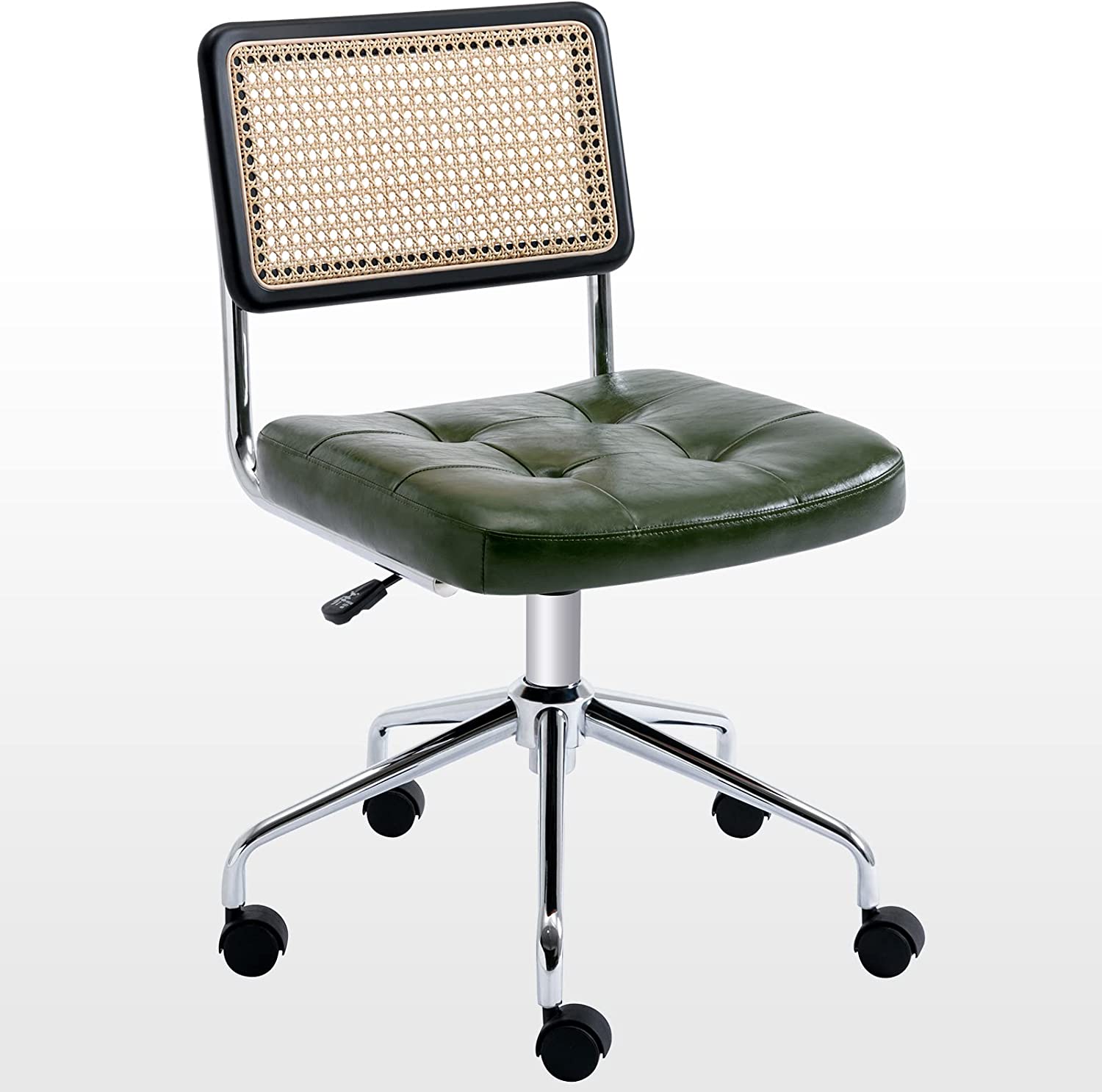 Rattan desk chair online with casters