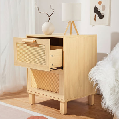 Rattan Dresser, Rattan Chest of Drawers, Closet Storage Oak Drawer Chest for Bedroom, 2 to 6 Rattan Drawers, Rattan Dresser for Bedroom
