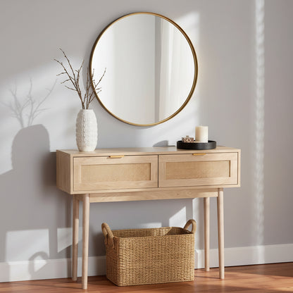 Rattan Console Table with Drawers, Rattan Entryway Table, Accent Sofa Table, Rattan Furniture, Hallway table, Living room table, Modern desk