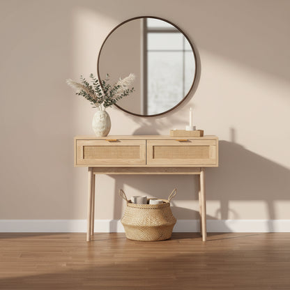 Rattan Console Table with Drawers, Rattan Entryway Table, Accent Sofa Table, Rattan Furniture, Hallway table, Living room table, Modern desk