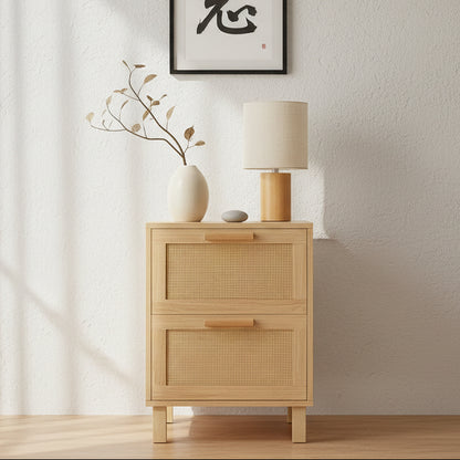 Rattan Dresser, Rattan Chest of Drawers, Closet Storage Oak Drawer Chest for Bedroom, 2 to 6 Rattan Drawers, Rattan Dresser for Bedroom