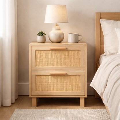 Rattan 2 Drawer Dresser