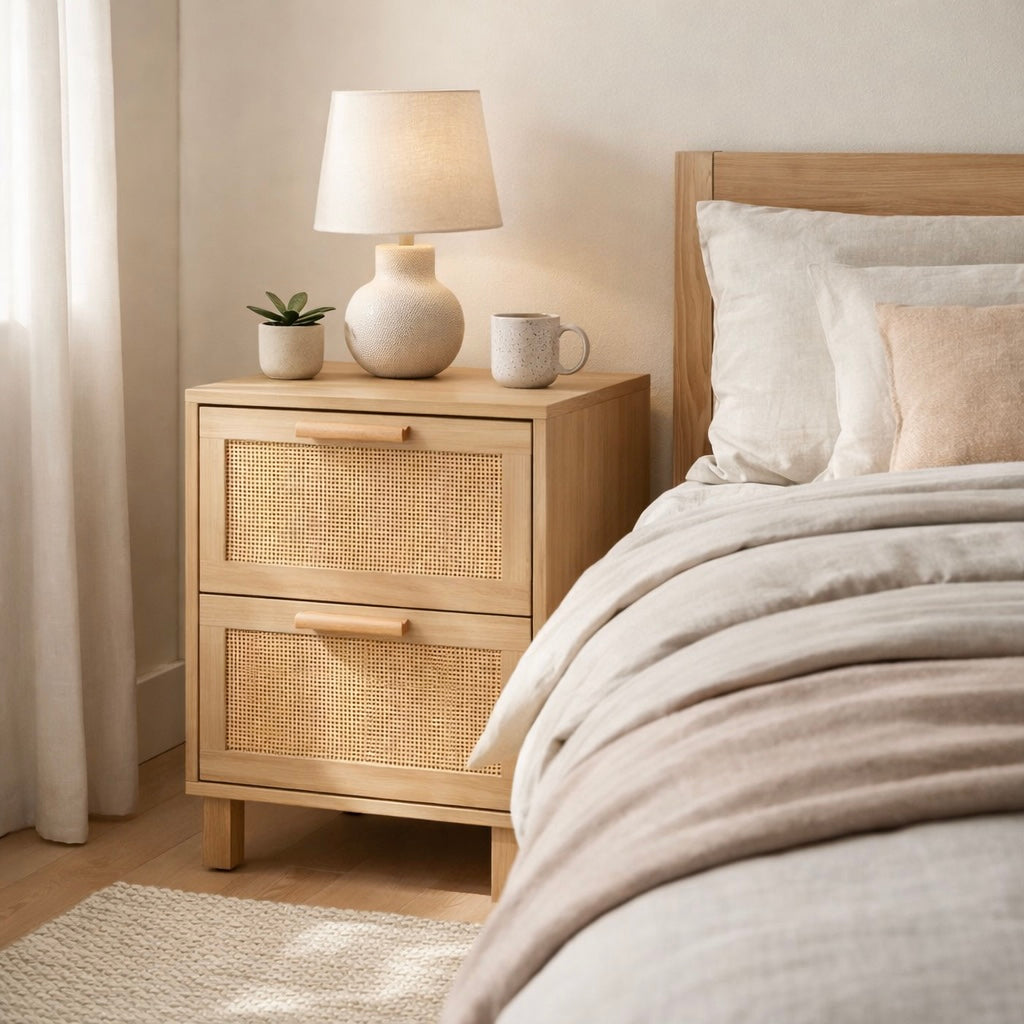 Rattan 2 Drawer Dresser