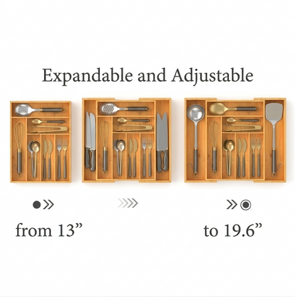 Expandable Bamboo Cutlery Holder
