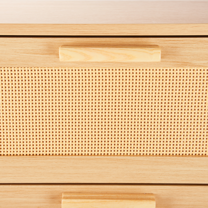 Rattan Dresser, Rattan Chest of Drawers, Closet Storage Oak Drawer Chest for Bedroom, 2 to 6 Rattan Drawers, Rattan Dresser for Bedroom