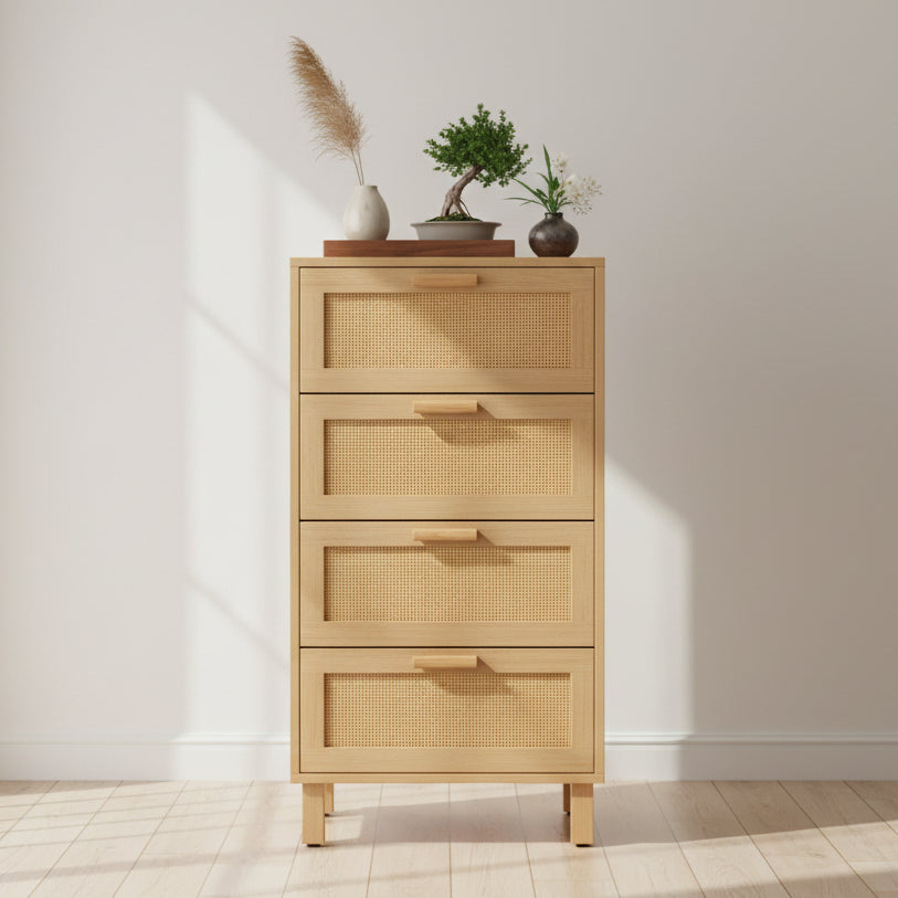 rattan long dresser Rattan, Wood & Metal 3-Drawer Dressers White (Set of 2)