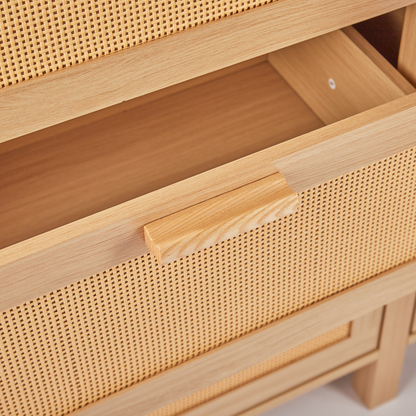 Rattan Dresser, Rattan Chest of Drawers, Closet Storage Oak Drawer Chest for Bedroom, 2 to 6 Rattan Drawers, Rattan Dresser for Bedroom