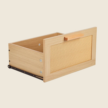 Rattan Dresser, Rattan Chest of Drawers, Closet Storage Oak Drawer Chest for Bedroom, 2 to 6 Rattan Drawers, Rattan Dresser for Bedroom