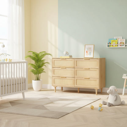 rattan dresser 6 drawers