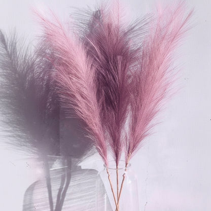 Pampas Grass Decor, 4 Pcs Faux Pampas Grass Plants, 32 inch Artificial Fluffy Tall Pampas Grass for Floor Vase, Pompass Grass Branches, Pompous Grass, Pampass Grass, Pompas Grass (Lilac Taupe)