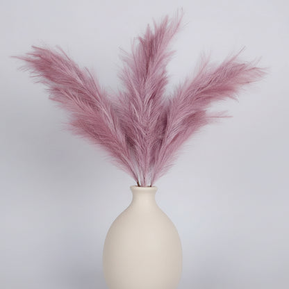 Pampas Grass Decor, 4 Pcs Faux Pampas Grass Plants, 32 inch Artificial Fluffy Tall Pampas Grass for Floor Vase, Pompass Grass Branches, Pompous Grass, Pampass Grass, Pompas Grass (Lilac Taupe)