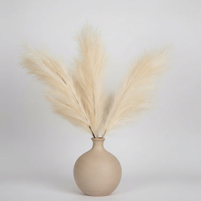 Pampas Grass Decor, 4 Pcs Faux Pampas Grass Plants, 32 inch Artificial Fluffy Tall Pampas Grass for Floor Vase, Pompass Grass Branches, Pompous Grass, Pampass Grass, Pompas Grass (Cream)