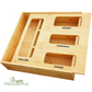 Bag Storage Organizer for Kitchen Drawer, Bamboo Organizer, Compatible with Gallon, Quart, Sandwich and Snack Variety Size Bag (4 Pack) 