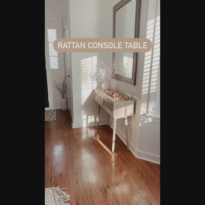 Rattan Console Table with Drawers, Rattan Entryway Table, Accent Sofa Table, Rattan Furniture, Hallway table, Living room table, Modern desk