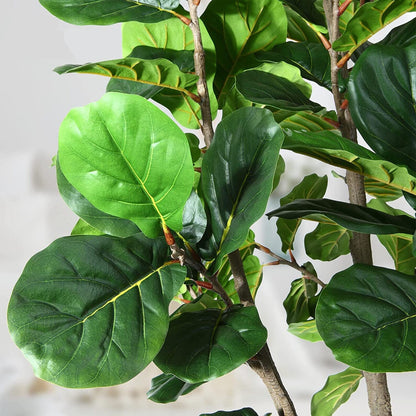 5 Feet Fiddle Leaf Fig Tree, Artificial Fiddle Leaf Fig Tree, Decorative Faux Fiddle Leaves Fake Ficus Tree in Pot, Fake Fig Tree